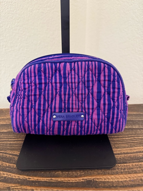 Vera Bradley Handbags - Vera Bradley Quilted Stripe Cosmetic Pouch in Purple and Pink